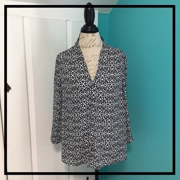 Laundry BY SHELLI SEGAL Black and White Blouse - Picture 3 of 7